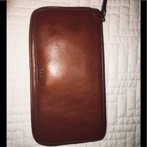 Fossil brown leather wallet
